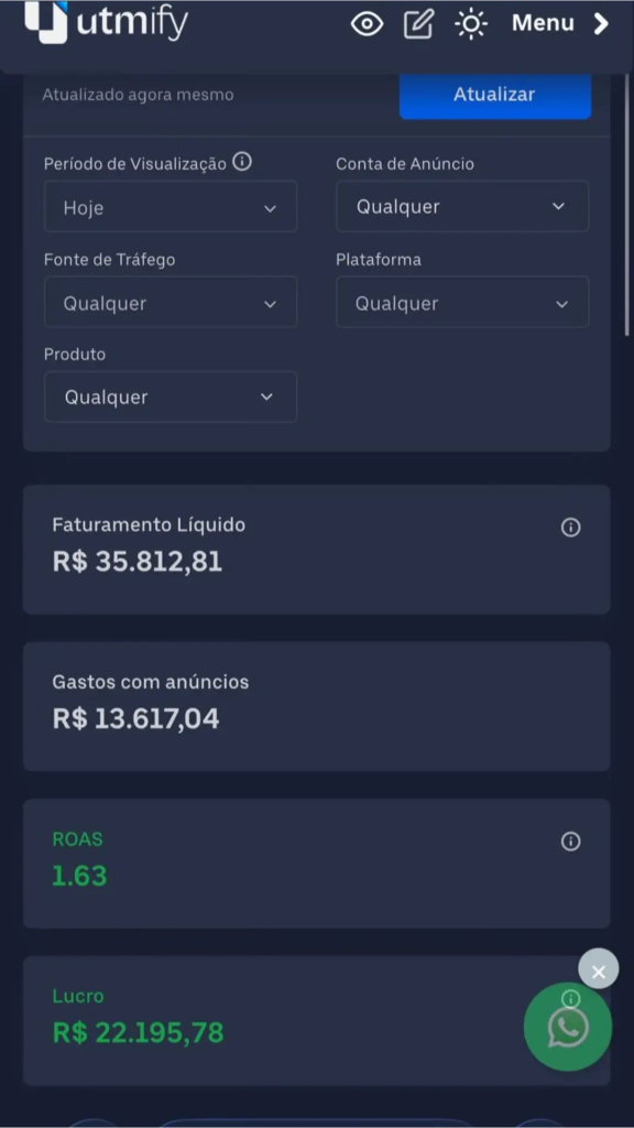 Resultado de faturamento mostrando mais de 35 mil reais